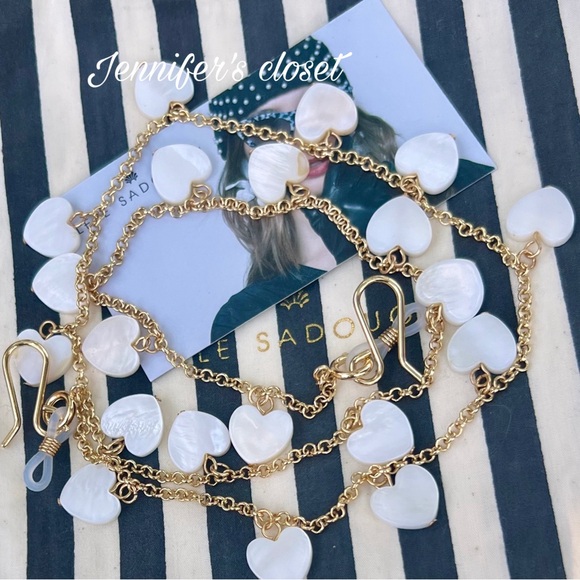 NWT 💜Lele Sadoughi Pearl Dangling Charm Sunglasses Chain - Picture 4 of 5